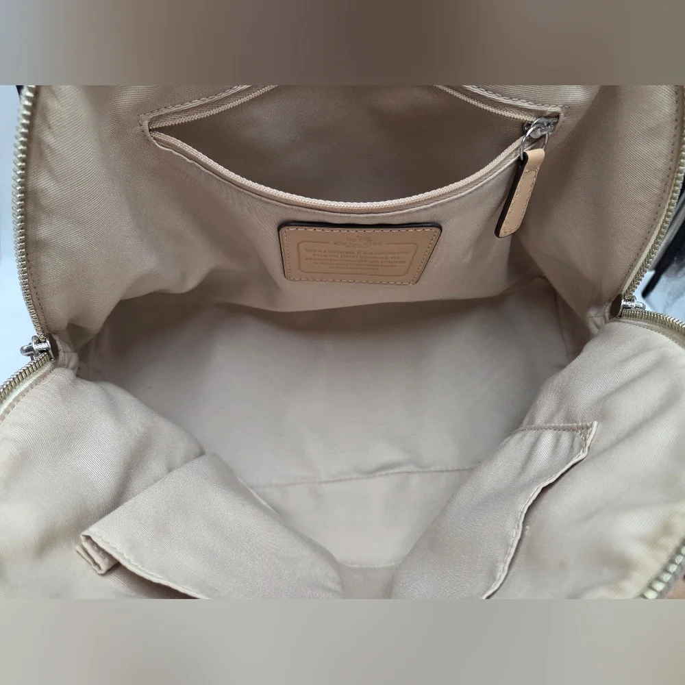 Coach Peyton Zebra Pattern Domed Satchel